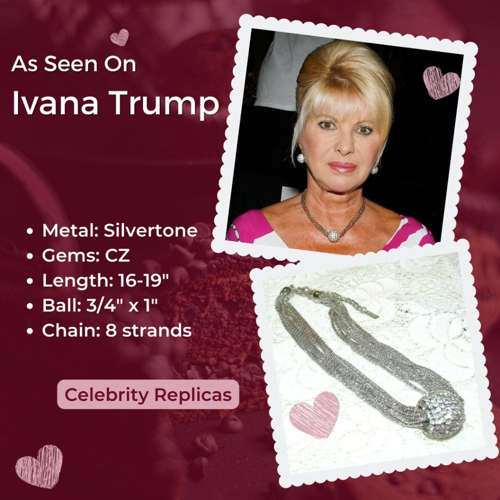 Ivana Trump Style Crystal Ball Multi Chain Necklace.